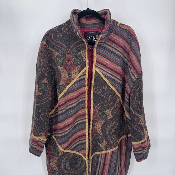 Rara Avis by Iris Apfel Patchwork Coat Womens Large Boho Tapestry Vintage - Picture 2 of 8
